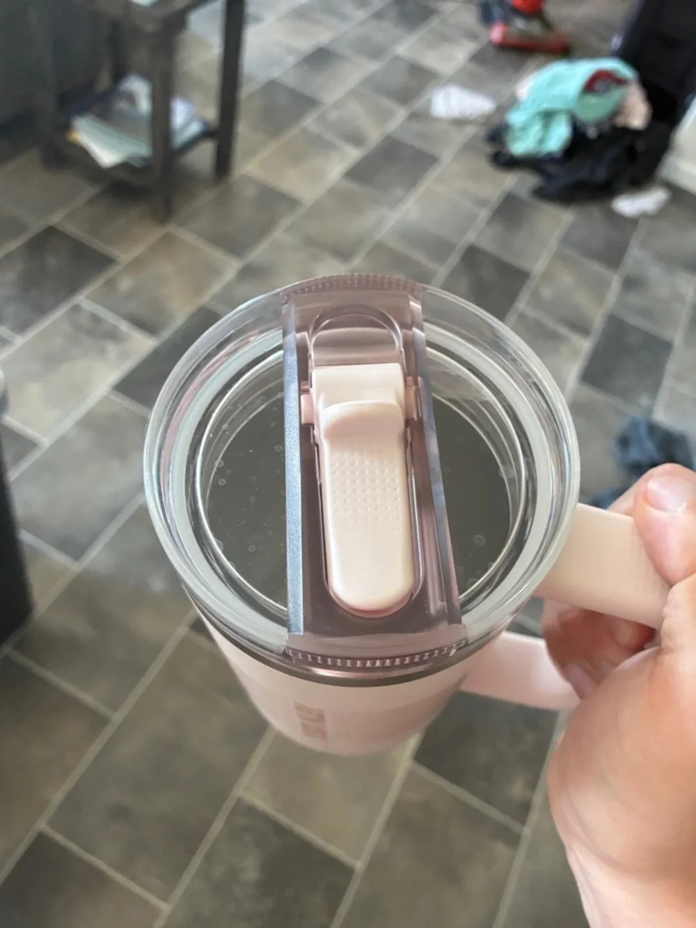 Stanley Blush Pink Insulated Travel Mug with Handle - Picture 2 of 3
